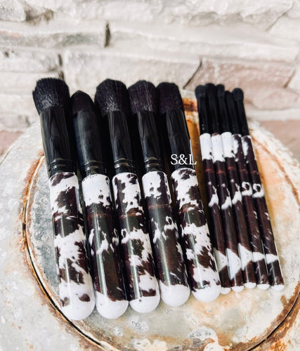 Cow Print Makeup Brush Set
