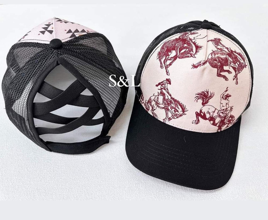 Tan Bronc Ponytail Hat