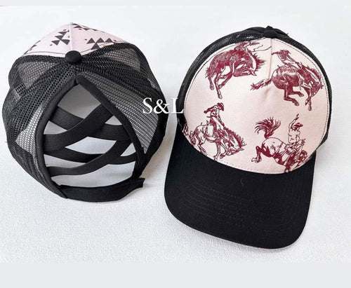 Tan Bronc Ponytail Hat