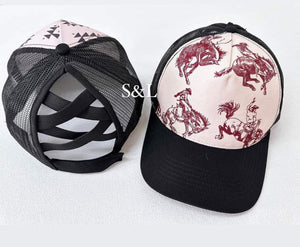 Tan Bronc Ponytail Hat