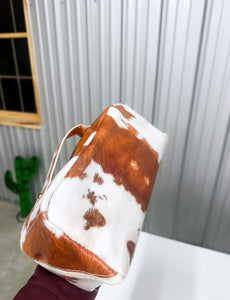 Cow Print Travel Makeup Bag