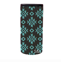Teal Aztec SLIM Koozie