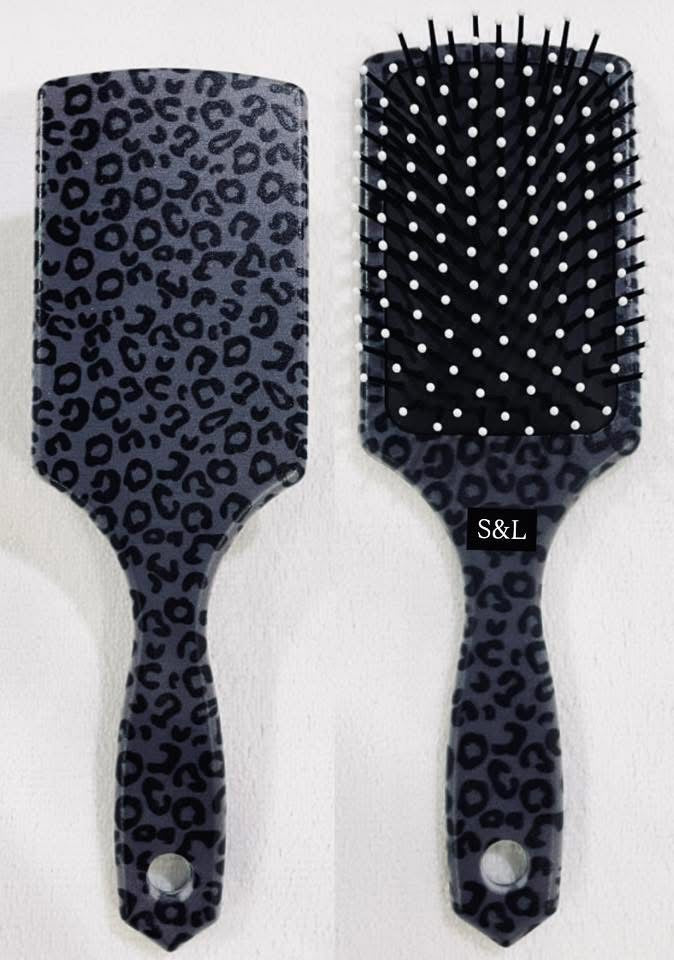 Black Cheetah Hair Brush