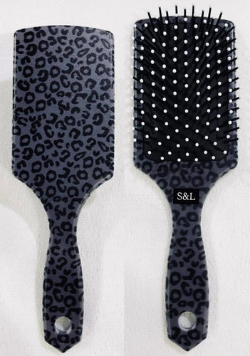 Black Cheetah Hair Brush