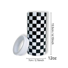 Black and White Checkered SLIM Koozie