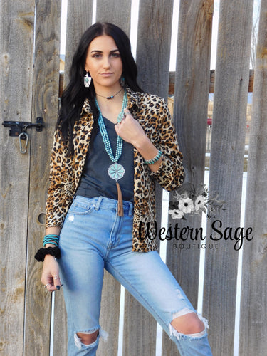 Leopard Button Up top