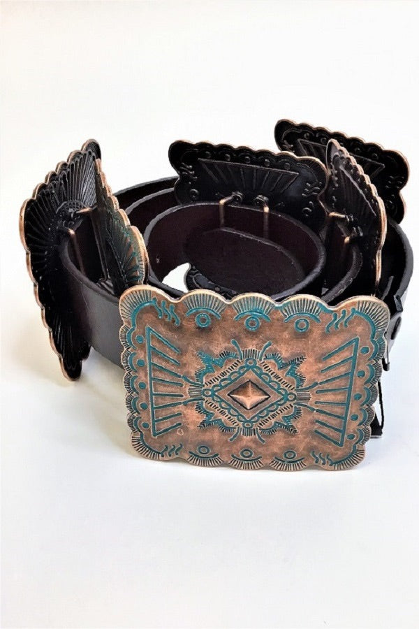 Brown Square Concho Belt